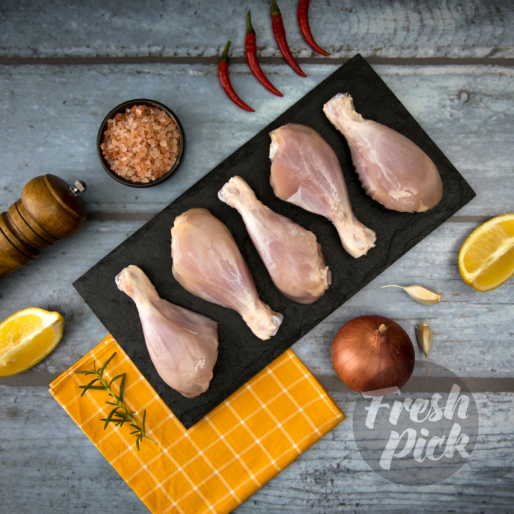 Chicken Drumstick w/o Skin | Antibiotic-residue-free | Grain-fed Farm-raised Chicken | Hormone-free | 500g (5-6 pieces)