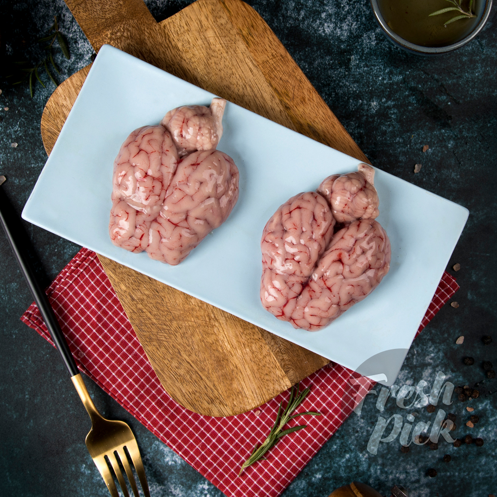 Lamb Mutton Brain  | Antibiotic-free | Grass-fed Farm-raised | Prime-grade meat | 2pcs