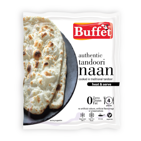 Buffet Tandoori Garlic Naan 340Gms - 4 pieces